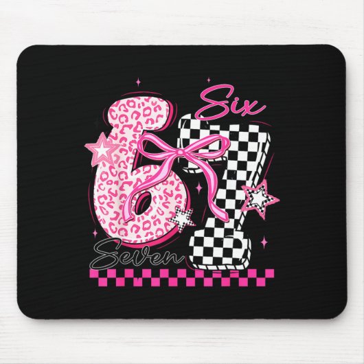 Six Seven 6 7 Leopard Checkered 67 Meme Teacher Wo Mousepad (Vorne)