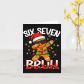 Six Seven 6 7 Meme Dabbing Gingerbread Man Christm Karte (Gelbe Blume)