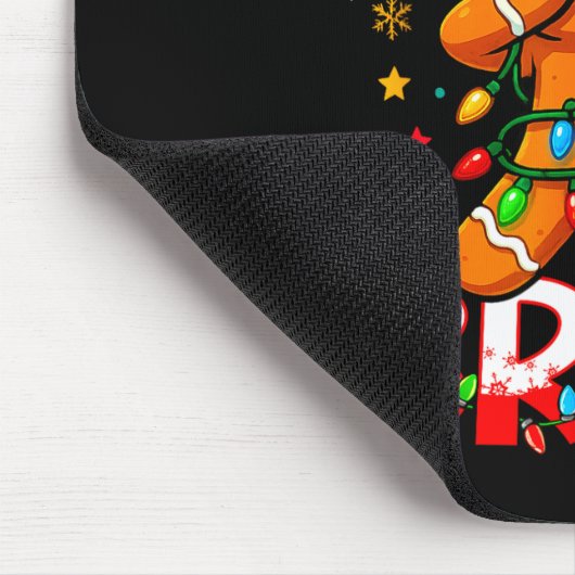 Six Seven 6 7 Meme Dabbing Gingerbread Man Christm Mousepad (Ecke)