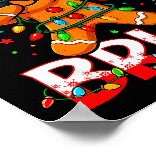 Six Seven 6 7 Meme Dabbing Gingerbread Man Christm Poster (Ecke)