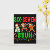 Six Seven 6 7 Meme Dabbing Santa Gingerbread Chris Karte (Gelbe Blume)