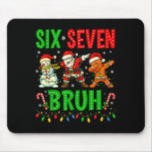 Six Seven 6 7 Meme Dabbing Santa Gingerbread Chris Mousepad (Vorne)