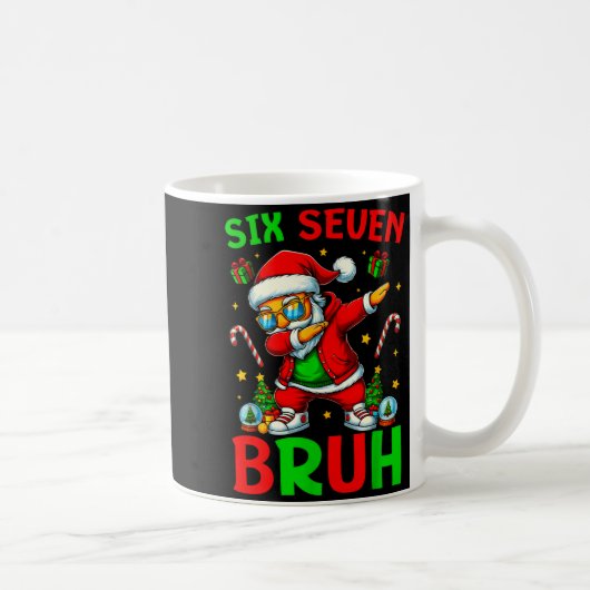Six Seven 6 7 Meme Dabbing Santa Merry Christmas B Kaffeetasse (Rechts)