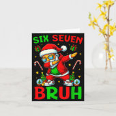 Six Seven 6 7 Meme Dabbing Santa Merry Christmas B Karte (Gelbe Blume)