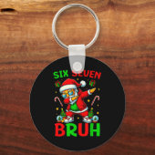 Six Seven 6 7 Meme Dabbing Santa Merry Christmas B Schlüsselanhänger (Vorderseite)
