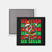 Six Seven 6 7 Meme Dabbing Weihnachtsmann Weihnach Magnet (Vorderseite/Rückseite)
