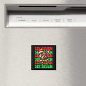 Six Seven 6 7 Meme Dabbing Weihnachtsmann Weihnach Magnet (In Situ (Geschirrspüler))