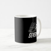 Six Seven 6 7 Meme Funny Skeleton Hands Sign Hallo Kaffeetasse (VorderseiteRechts)