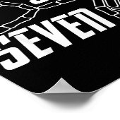 Six Seven 6 7 Meme Funny Skeleton Hands Sign Hallo Poster (Ecke)