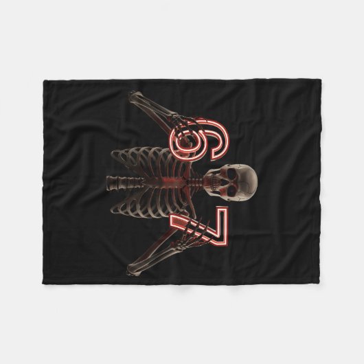 Six Seven 6 7 Meme Funny Skeleton Hands Sign Let's Fleecedecke (Vorderseite (Horizontal))