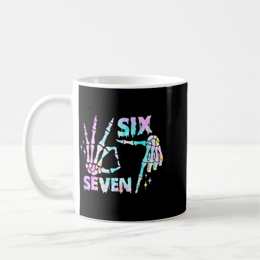 Six Seven 6 7 Meme Funny Skeleton Hands Sign Let's Kaffeetasse (Links)