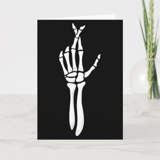Six Seven 6 7 Meme Funny Skeleton Hands Sign Let's Karte (Vorderseite)