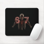 Six Seven 6 7 Meme Funny Skeleton Hands Sign Let's Mousepad (Mit Mouse)