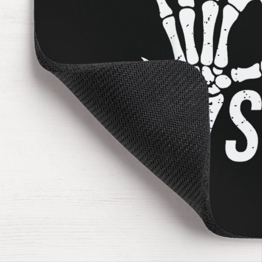 Six Seven 6 7 Meme Funny Skeleton Hands Sign Let's Mousepad (Ecke)