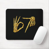 Six Seven 6 7 Meme Funny Skeleton Hands Sign Let's Mousepad (Mit Mouse)