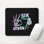 Six Seven 6 7 Meme Funny Skeleton Hands Sign Let's Mousepad (Mit Mouse)