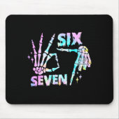 Six Seven 6 7 Meme Funny Skeleton Hands Sign Let's Mousepad (Vorne)