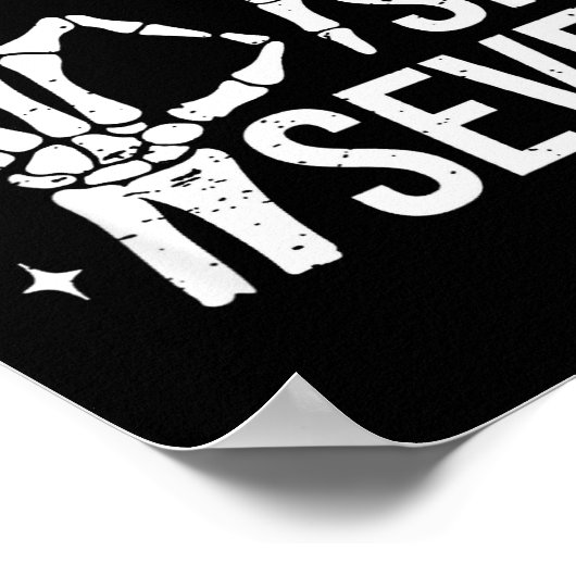 Six Seven 6 7 Meme Funny Skeleton Hands Sign Let's Poster (Ecke)