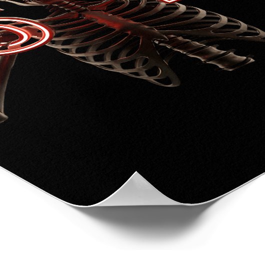 Six Seven 6 7 Meme Funny Skeleton Hands Sign Let's Poster (Ecke)