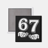 Six Seven 6 7 Meme Gen Alpha Slang 6 7 Hände Männe Magnet (Vorderseite/Rückseite)
