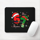 Six Seven 6 7 Meme Gen Alpha Slang Christmas Santa Mousepad (Mit Mouse)