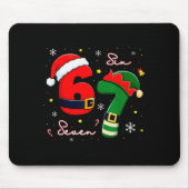 Six Seven 6 7 Meme Gen Alpha Slang Christmas Santa Mousepad (Vorne)