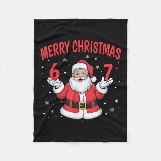Six Seven 6 7 Meme Gen Alpha Slang Merry Christmas Fleecedecke (Vorderseite)
