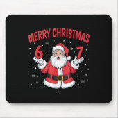 Six Seven 6 7 Meme Gen Alpha Slang Merry Christmas Mousepad (Vorne)