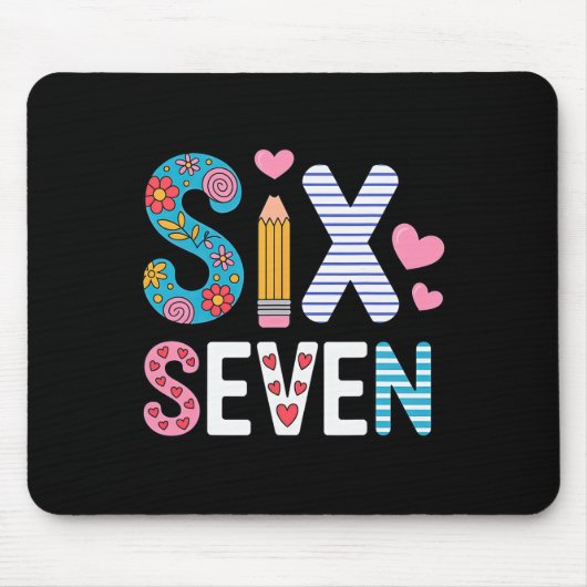 Six Seven 6 7 Meme Lehrer  Mousepad (Vorne)