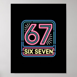 Six Seven 6 7 Meme Lustig Poster