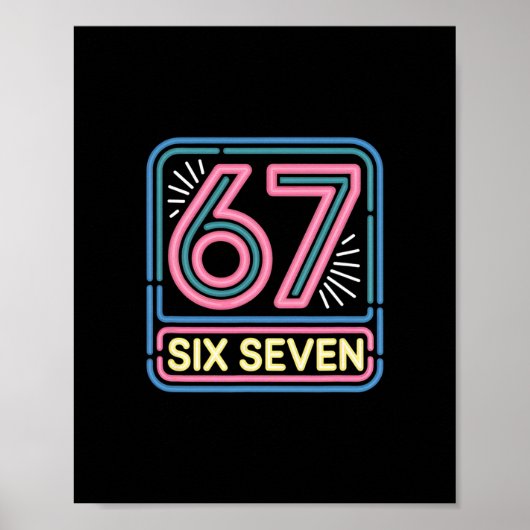 Six Seven 6 7 Meme Lustig Poster (Vorne)