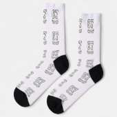 Six Seven 6 7 Meme Lustige Hände Socken (Linkes Detail)