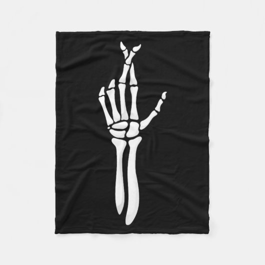 Six Seven 6 7 Meme Lustiger Skelett Hände Schild L Fleecedecke (Vorderseite)