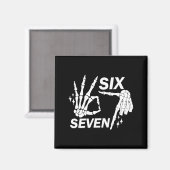 Six Seven 6 7 Meme Lustiger Skelett Hände Schild L Magnet (Vorderseite/Rückseite)