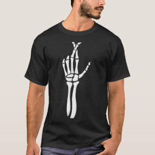 Six Seven 6 7 Meme Lustiger Skelett Hände Zeichen  T-Shirt