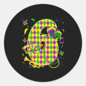 Six Seven 6 7 Meme Matching Couples Mardi Gras Fat Runder Aufkleber (Vorderseite)