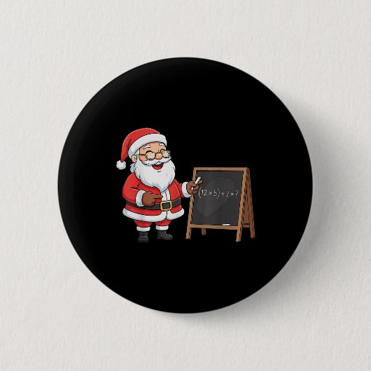 Six Seven 6 7 Meme Santa Christmas Xmas Teacher Nu Button (Vorderseite)