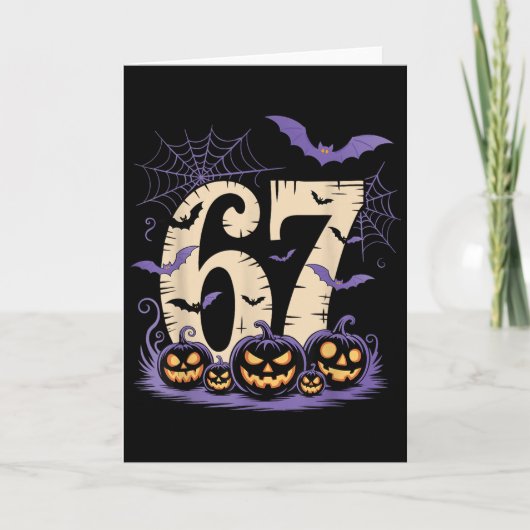Six Seven 6 7 Meme Spooky Halloween Karte (Vorderseite)