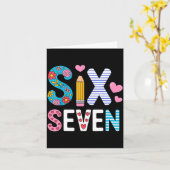 Six Seven 6 7 Meme Teacher Karte (Gelbe Blume)