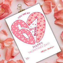 Six Seven 6 7 Meme Valentinstag Rosa Rot Name Feiertagskarte