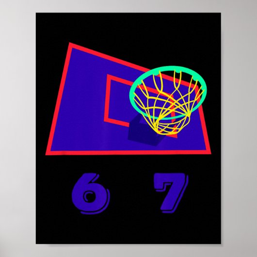 Six Seven 6 7 Sketll Meme Hoop Design Poster (Vorne)