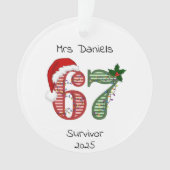 Six Seven 6 7 Survivor Funny Christmas Holiday Ornament (Vorderseite)