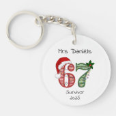 Six Seven 6 7 Survivor Funny Christmas Holiday Schlüsselanhänger (Vorderseite)
