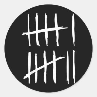 Six Seven 6 7 Tally Marks 67 Meme 6-7 Numbers Runder Aufkleber