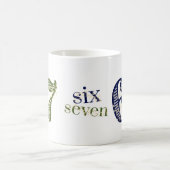 Six Seven 6 7 Trend Blau und Grün Modern Kaffeetasse (Mittel)