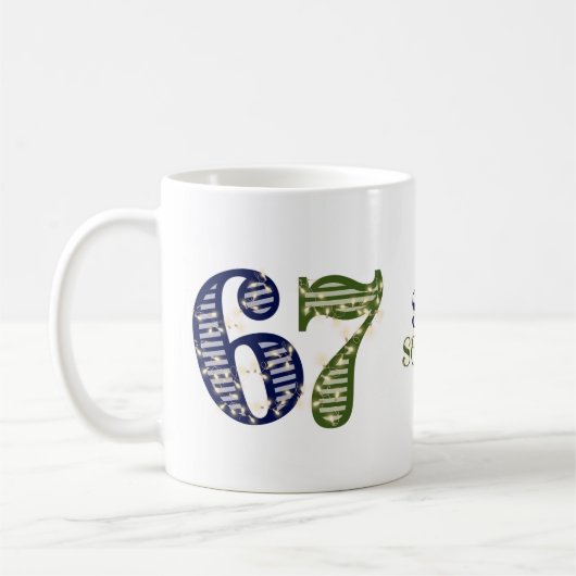 Six Seven 6 7 Trend Blau und Grün Modern Kaffeetasse (Links)