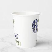 Six Seven 6 7 Trend Blue & Green Modern Pappbecher (Links)