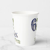 Six Seven 6 7 Trend Blue & Green Modern Pappbecher (Rechts)