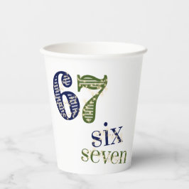 Six Seven 6 7 Trend Blue & Green Modern Pappbecher