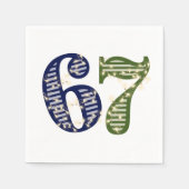 Six Seven 6 7 Trend Blue & Green Modern Serviette (Vorderseite)